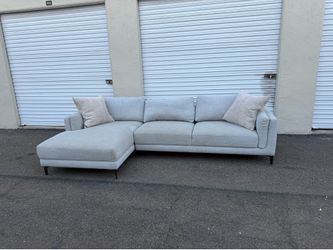 Light Grey 2 Piece L Shape Sectional Sofa