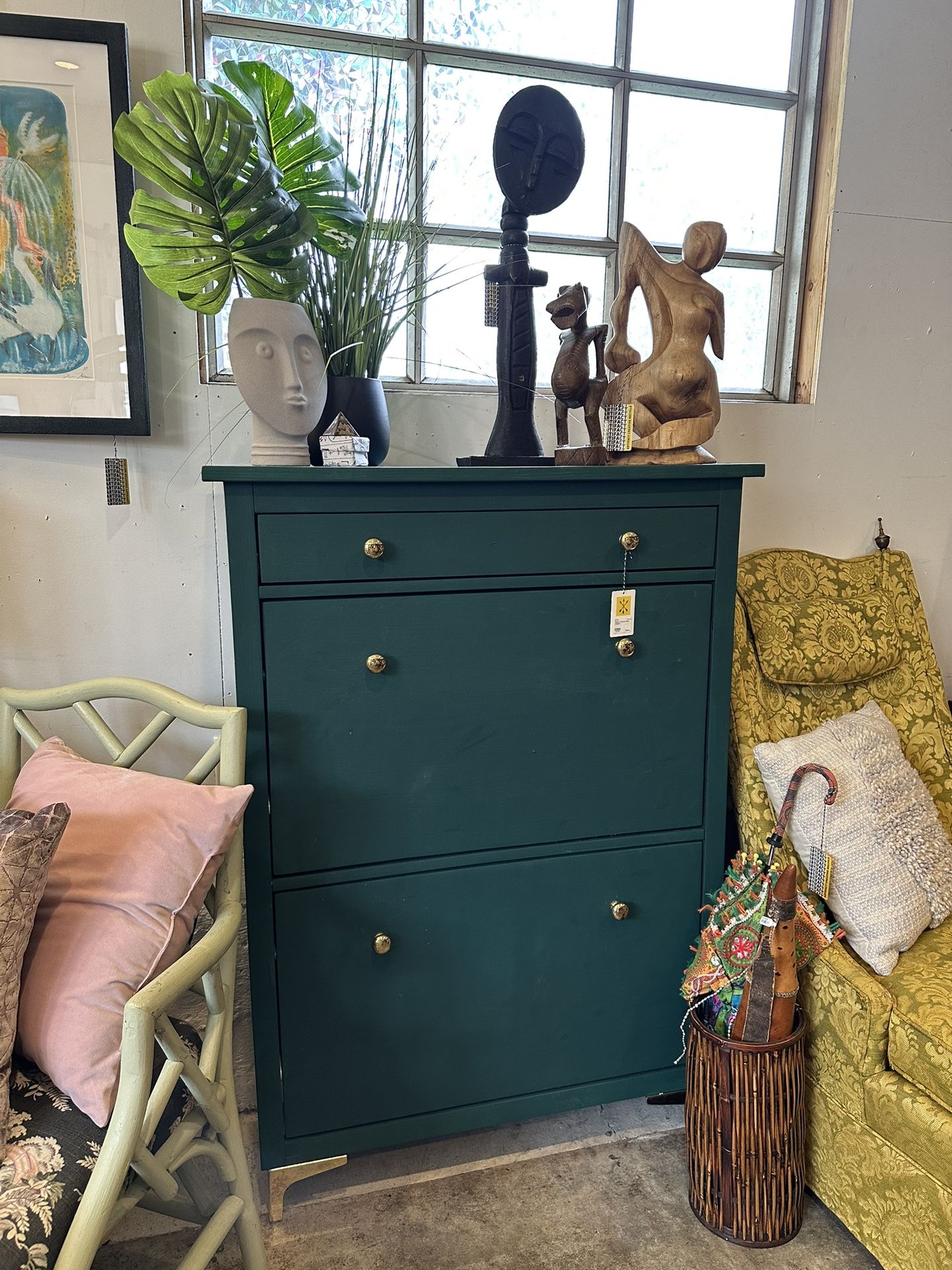 Green 3 Drawer Shoe Collection WG58JS