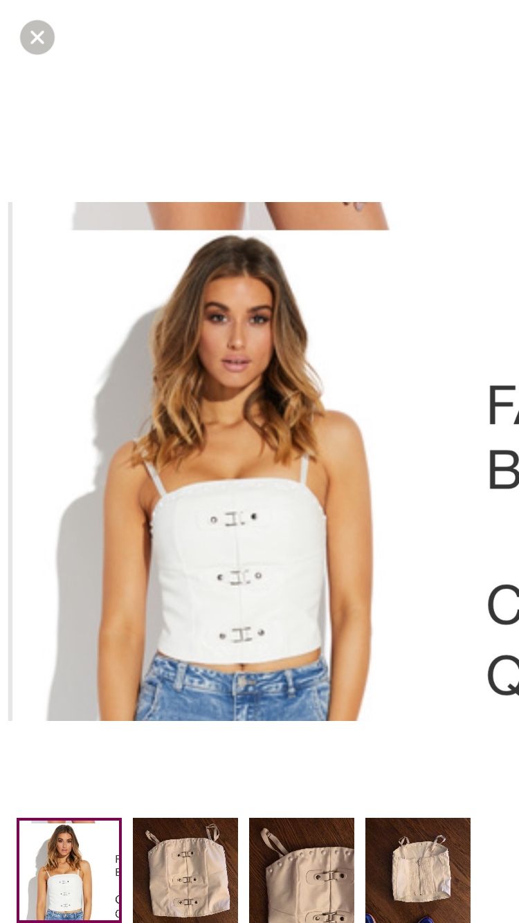 Faux leather corset crop top