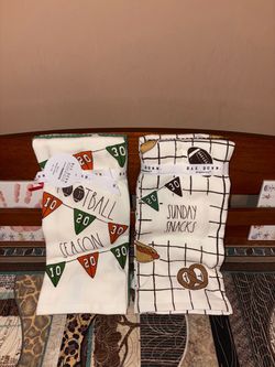 Rae Dunn Football Kitchen Towel Set, READ Description