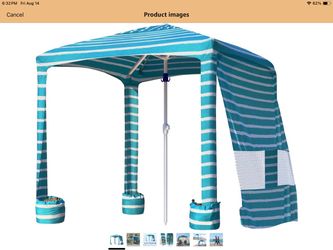 Beach Cabana Shade Tent with Side Panel 6x6 new in Irvine