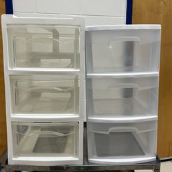 Two Plastic Storage Container Drawers