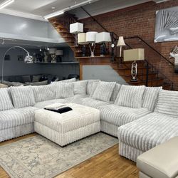 Corduroy Sectional, Ottoman 