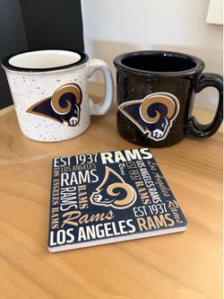 NFL St. Louis Rams Bundle of #3 Items (#2 coffee mugs & 1 Coaster)