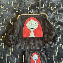 Nightmare Before Christmas Sally Coin Purse Clutch With Small Matching Wallet