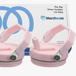 2 Pcs  PINK Tumbler Flip Straw Lid Replacement fit for 40 oz Stanley Quencher, Leak-Proof, Easy Handling, Perfect Fit,