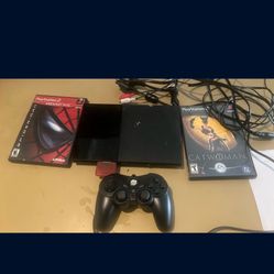 Ps2 Slim W Games And One Wired Control 