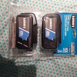 2 New HART 20v  4ah Batteries
