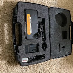 Audio-Technica  ATW-R200 wireless system, specifically a body-pack transmitter for a lavalier microphone in a carrying case. 