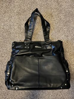 Wendy Bellissimo Black Leather Diaper Bag