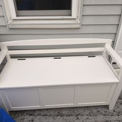 White Bench With Storage