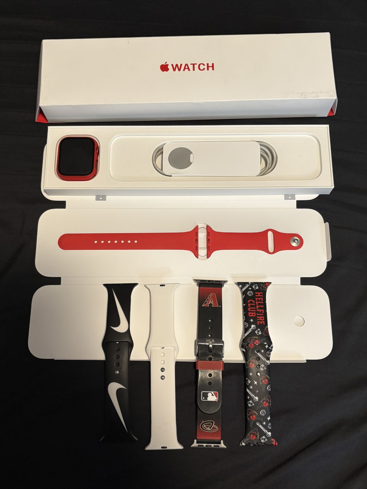 Apple Watch Series 8 [GPS + Cellular, 45mm] - (PRODUCT)Red Aluminum Case with Red Sport Band, M/L
