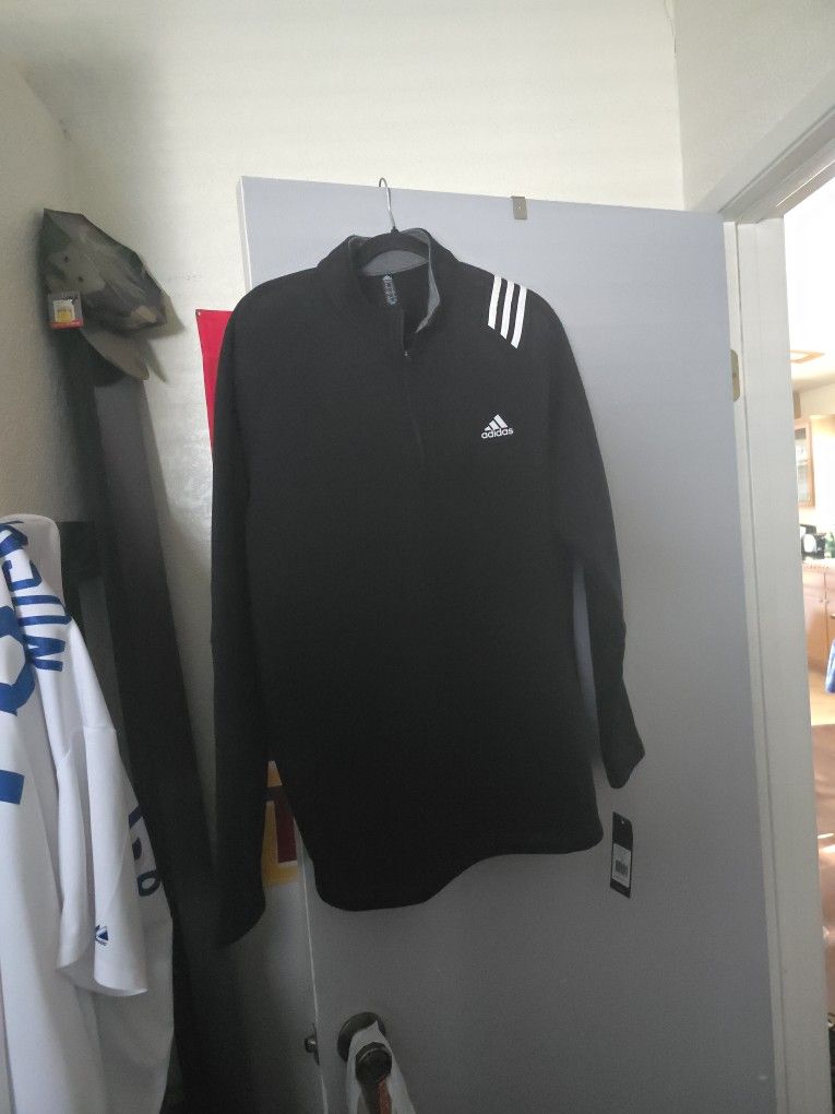 Adidas Men's Poly Fleece 1/4  Zip Black 