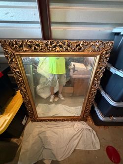 Large Gold Ornate Framed Wall Mirror