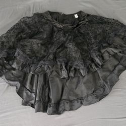 Black Lace/satin Asymmetrical Skirt Small 