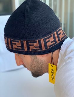 Fendi Black & Brown Beanie