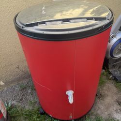 Coca-Cola Rolling Ice Chest Cooler w/ Drain on Wheels Store Display Cooler