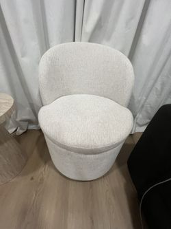 Accent Swivel Chair Cream Color With Storage 