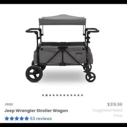 Brand New Jeep Wrangler Stroller Wagon/ 2 Seater Wagon W/Canopy/ Large Wagon/ New In Box 