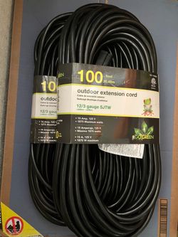 100ft 12/3 GoGreen Power Inc. (GG-14000BK) 12/3 SJTW Outdoor Extension Cord, Go Green,100 ft Black