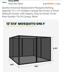 Gazebo Replacement Mosquito Netting, Upgrade 12' x 14