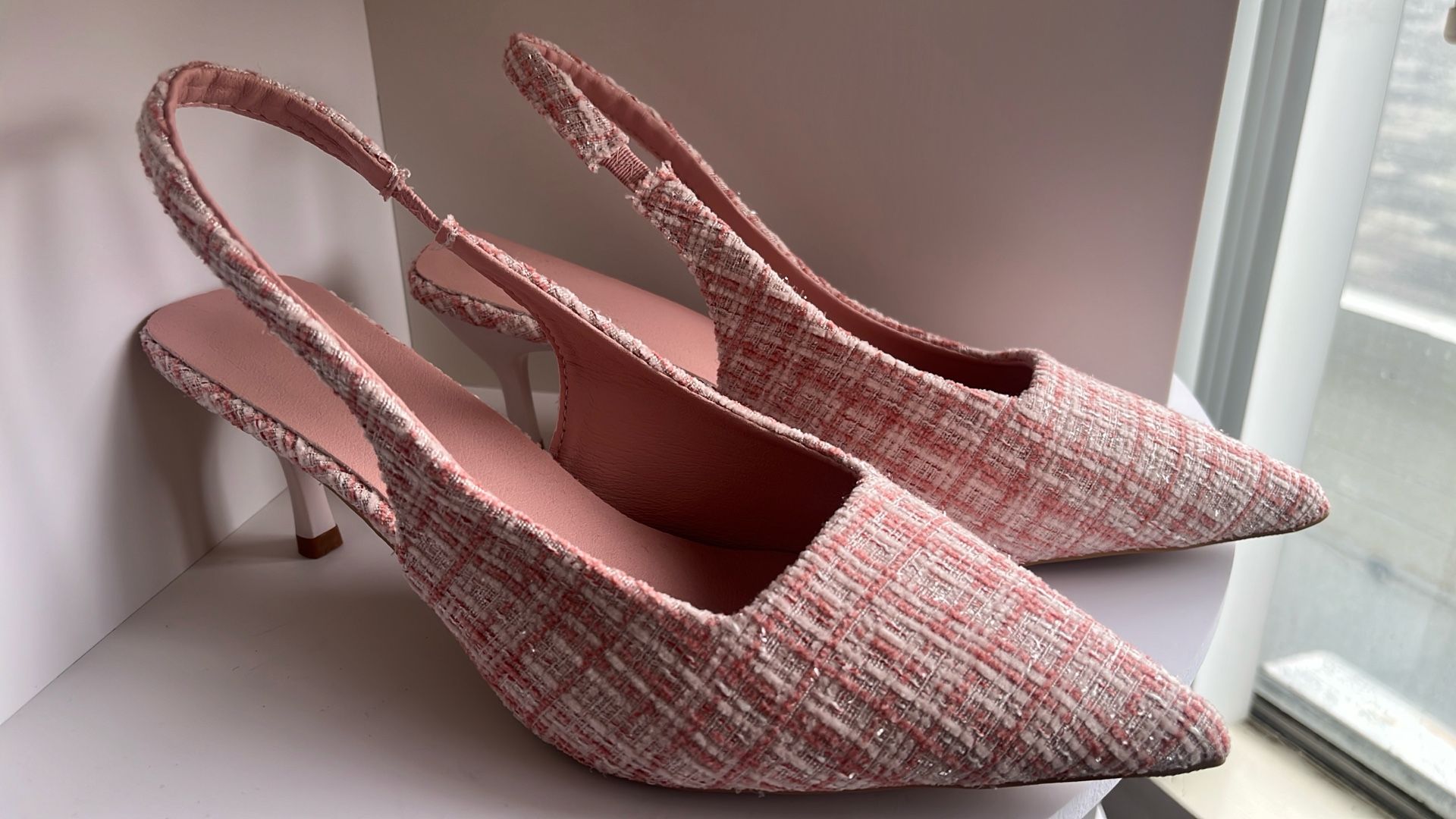 Pink Heels Sling Backs 