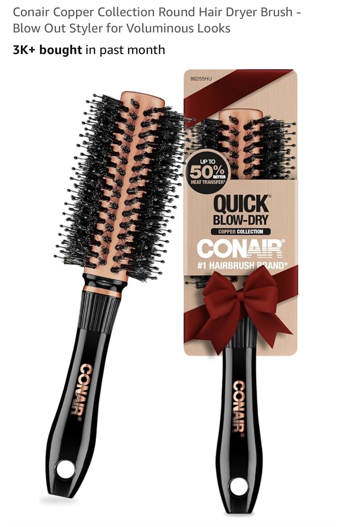 Conair Quick Dry Round Hair Brush, New