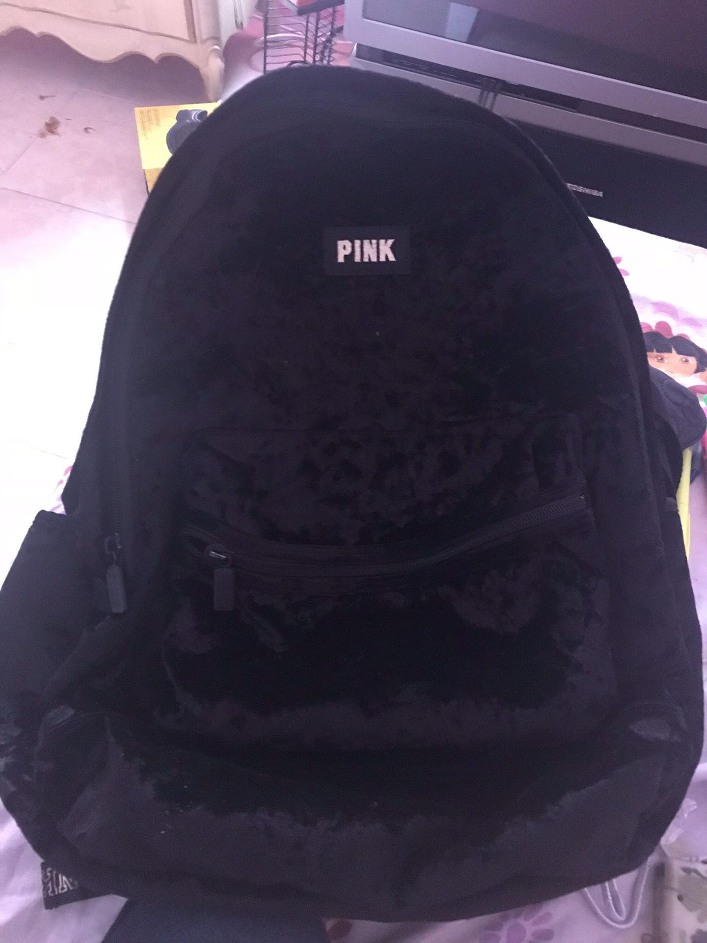 Pink Leather Backpack