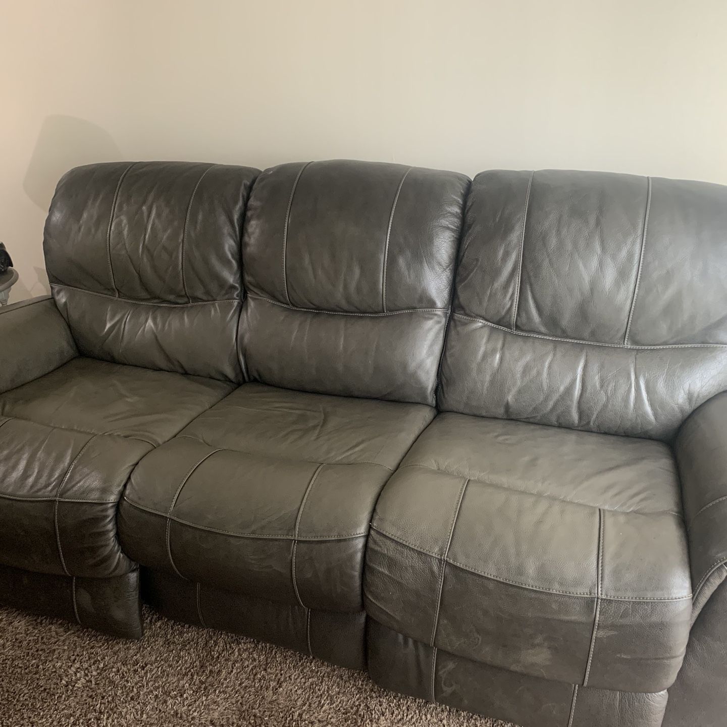 Leather recliner couch