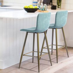 Homy Casa Scargill  26"Modern Fabric Bar Stool, Mint,Open Box