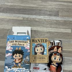 POP MART The Monsters × One Piece Nico Robin Figure w/ Box, Bag & Card