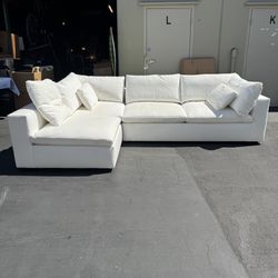 West Elm Harmony Modular 3-Piece L-Shaped Sectional Sofa White Very Clean and Good Condition