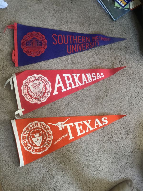 Three old college football pennants for Sale in Montgomery, TX OfferUp