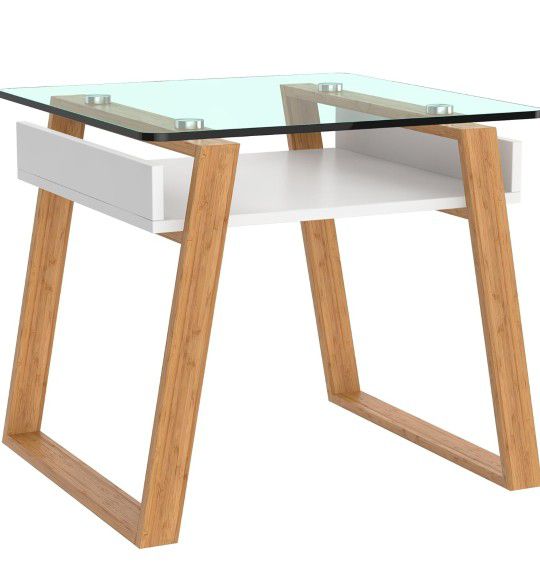 bonVIVO Small Side Table Can be Used as a Modern Coffee Table or for The Living Room (Glass Kitchen Table, Coffee Table for Small Spaces)

