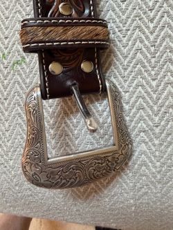 Nocona Belt Co. Genuine Leather & Horse Hair Western Belt Size 44