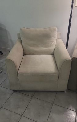 Cream Fabric Upholstered Armchair
