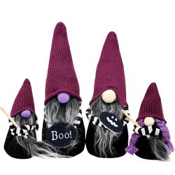 Halloween Halloween Plush for Tier Gnomes Fall Doll Witch Halloween Decor Tray 4PCS Home Decor Christmas Glass Bulbs (Multicolor, One Size)