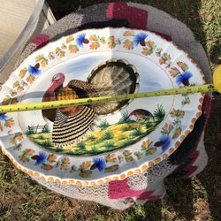 XL Italian Hand Painted Turkey Platter