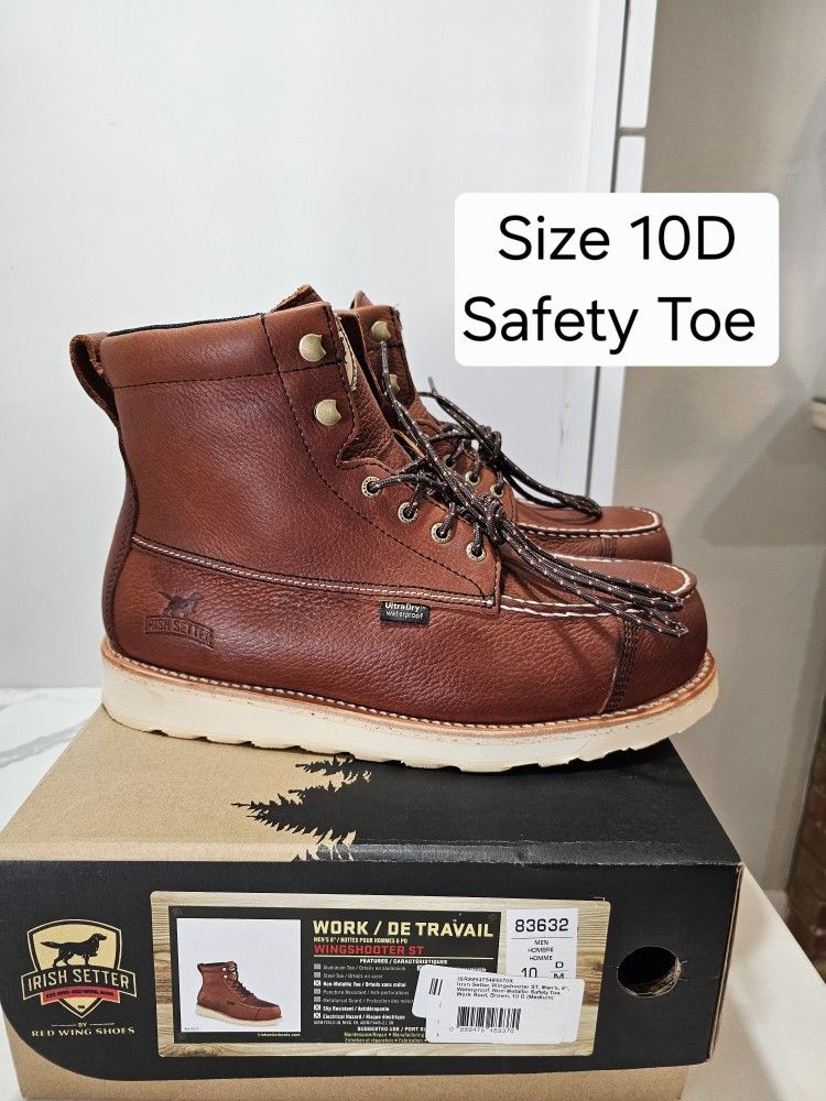 Red Wings Irish Setter Safety Toe Work Boots Size 10