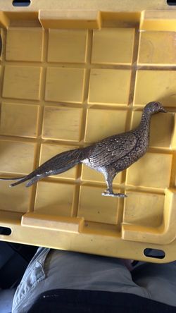 Silver Metal Peacock Figurine