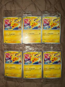 6x Sealed Pikachu 093 Worlds 2026 Black Star Promo FS/FT