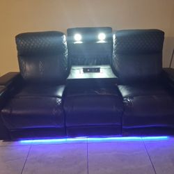 Reclinable Double Seat With Power Supply And LED lights