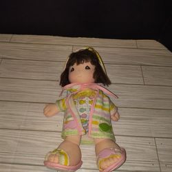 Applause Vintage 1988 Precious Moments 10"in Plush Doll Audrey With Robe In Fish