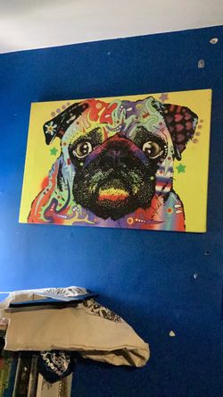 Colorful Pop Art Pug Canvas Wall Art