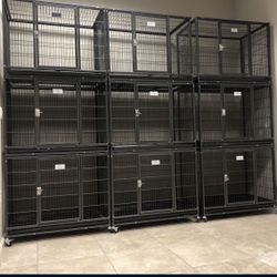 Brand New Set Of 37” Stackable Dog Kennels 