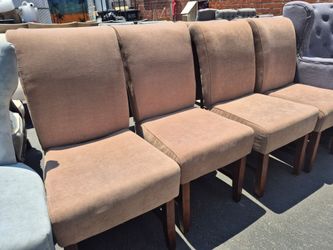 TAN DINING CHAIR SET (8)