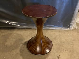 Hefty Striped Hourglass Accent Table