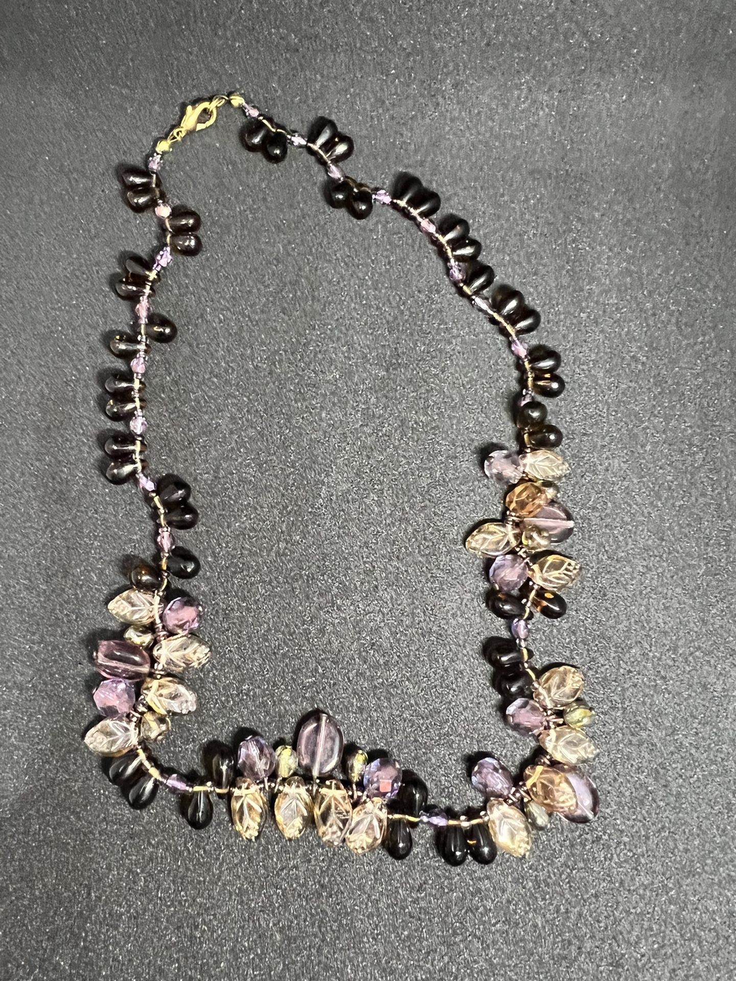 Lavender/amber /topaz Color Necklace 