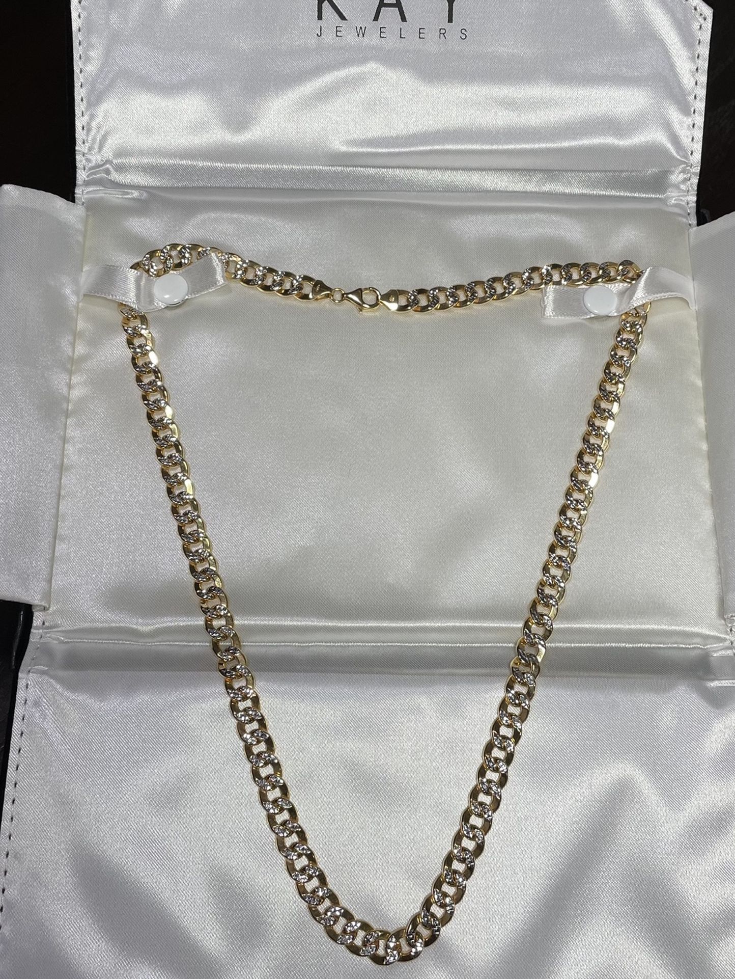 Kay Jewelers Cuban Link Tone Yellow White Good Necklace 22'