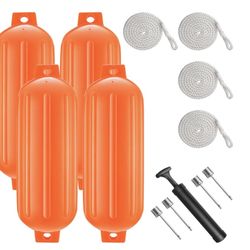 8.5x27" Boat Fenders – 4 Pack w/ Lines & Pump 1B-3